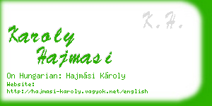 karoly hajmasi business card