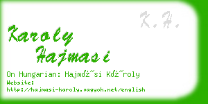 karoly hajmasi business card